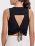 'Vivian' Drawstring Semi Backless Active Tank - Celes Fashion